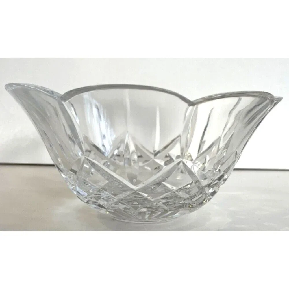Rogaska Heavy Crystal Bowl Etched Accents 7